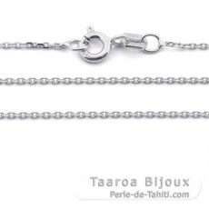 Rhodiated Sterling Silver Chain - Length = 40 cm - 16'' - Diameter = 1 mm