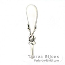 Rhodiated Sterling Silver Pendant for 1 Pearl from 9 to 18 mm