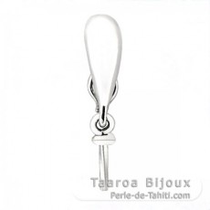 Rhodiated Sterling Silver Pendant for 1 Pearl from 9 to 18 mm