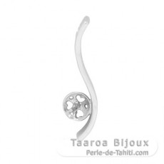 Rhodiated Sterling Silver Pendant for 1 Pearl from 6 to 8 mm